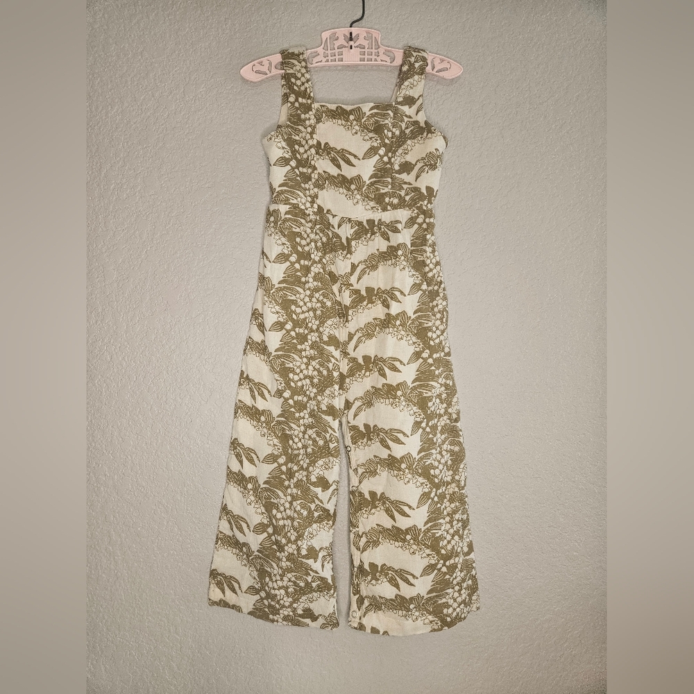 Kate Quinn One Piece Size 2T. Green Leaves and Beige